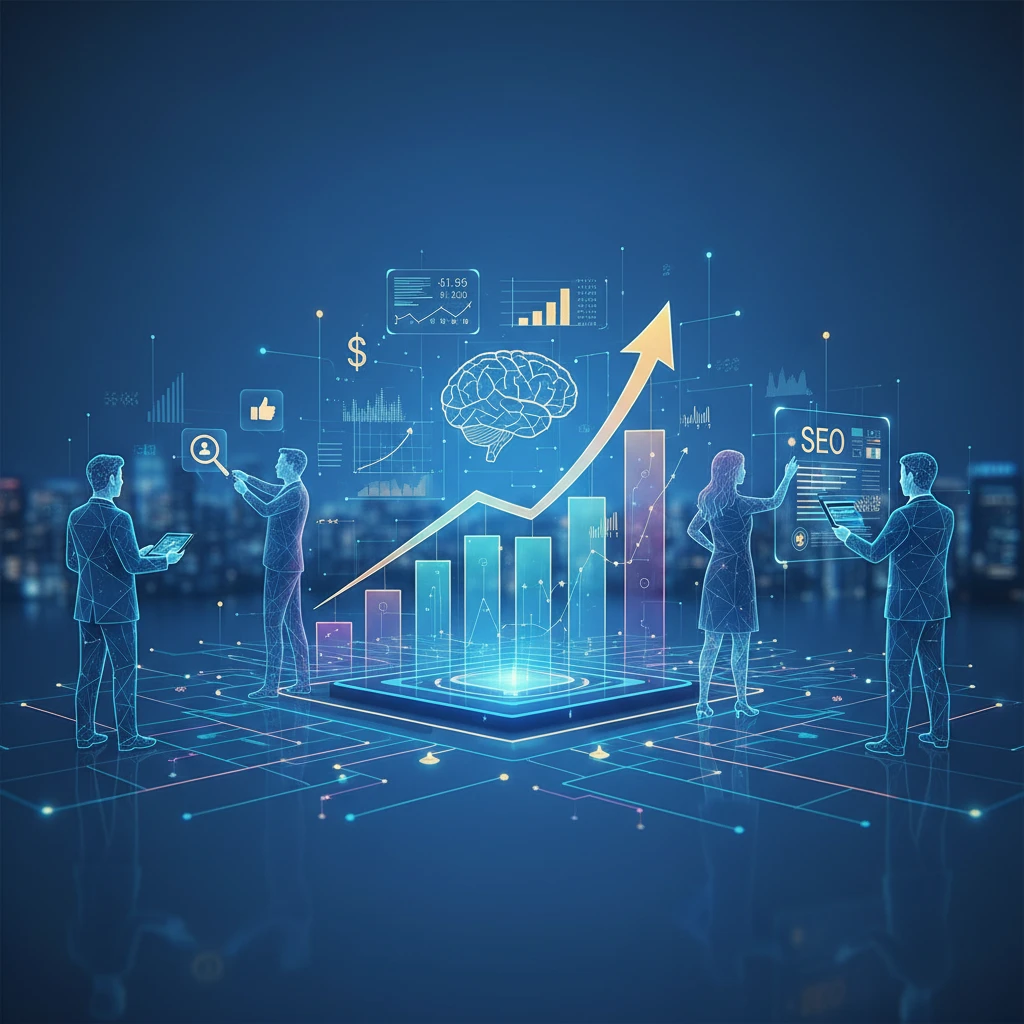 Professional illustration for article about Content Marketing ROI: A Business Owners AI Guide