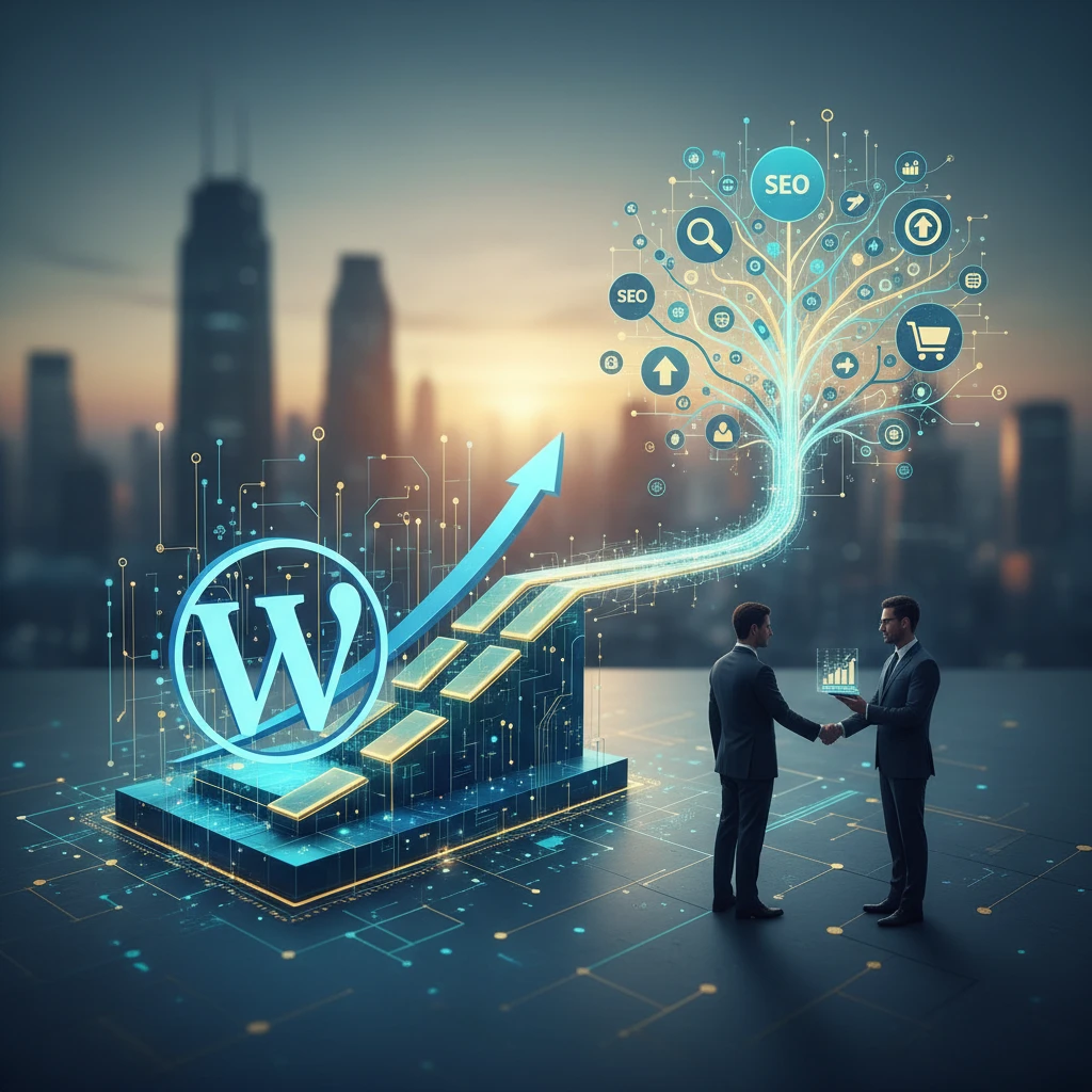 Professional illustration for article about WordPress Web Design: A Growth Partner, Not Just a Vendor
