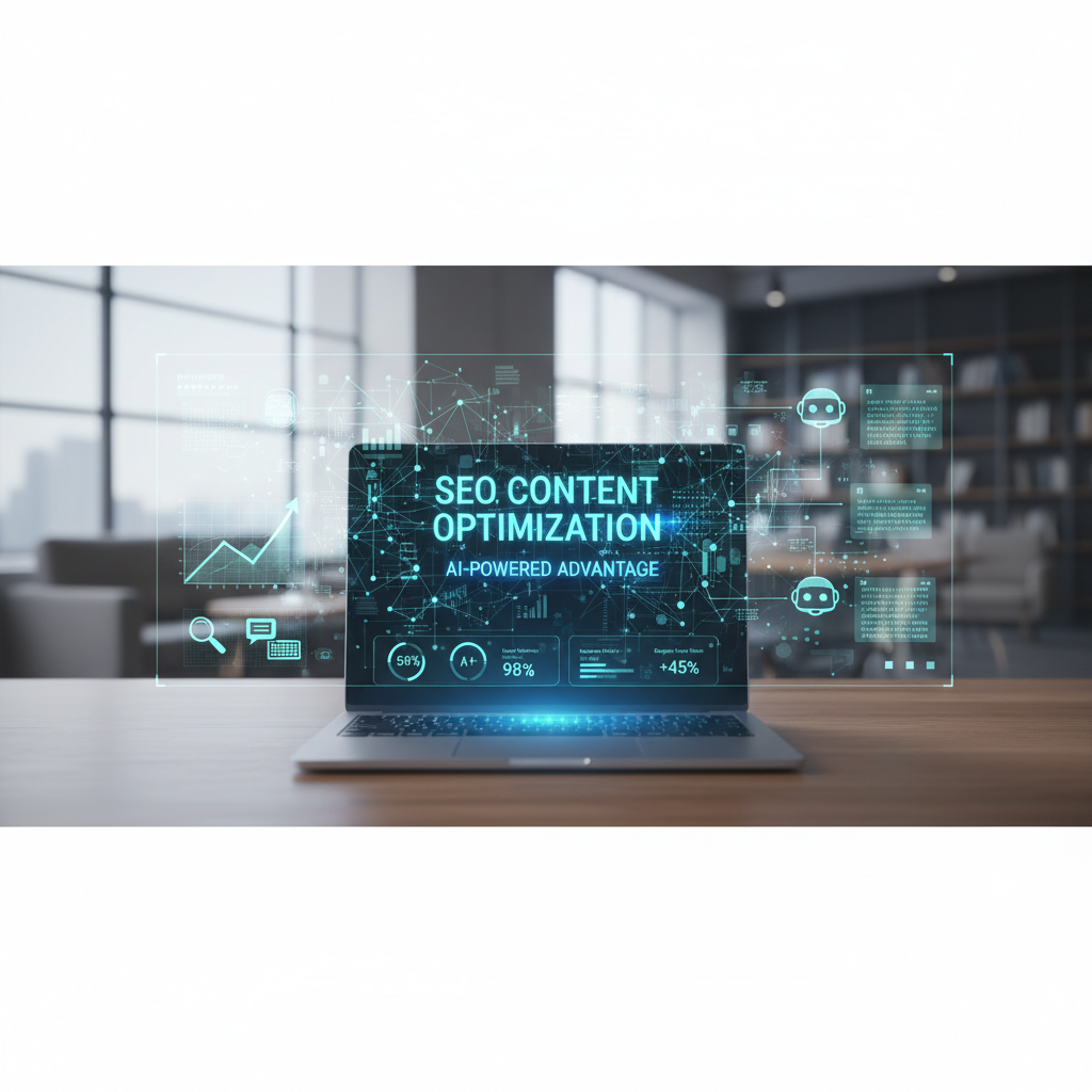 Professional illustration for article about SEO Content Optimization: The AI-Powered Advantage