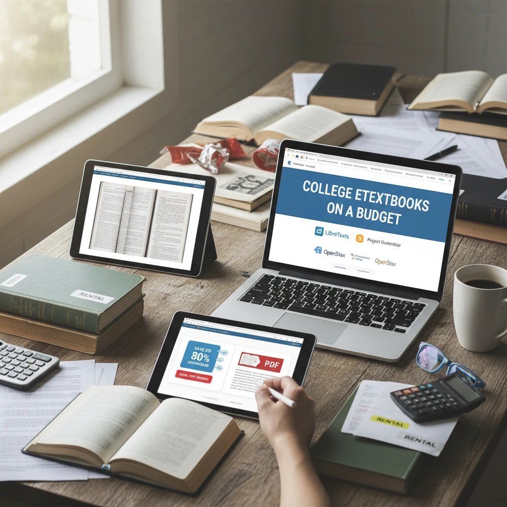 Professional illustration for article about College eTextbooks on a Budget: Legal PDF Sources