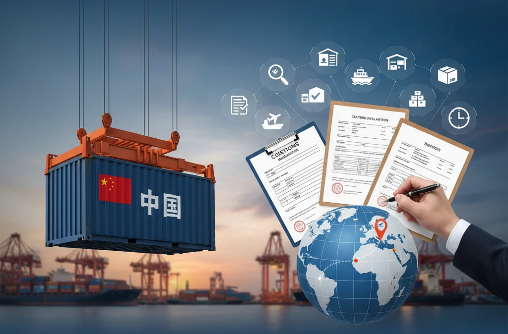 Professional illustration for article about Shipping From China: A Practical Guide to Customs Clearance