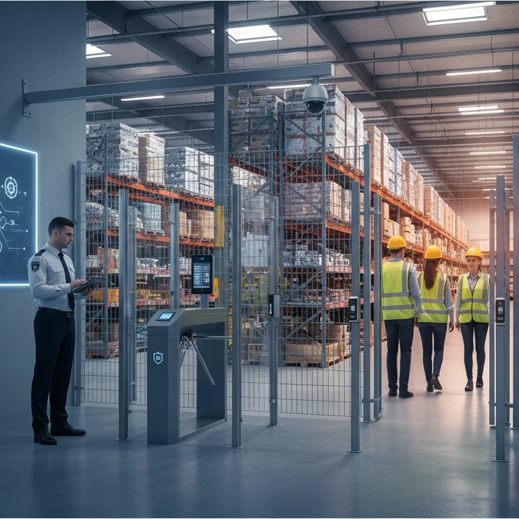 Professional illustration for article about Access Control for Warehouses: Enhanced Security
