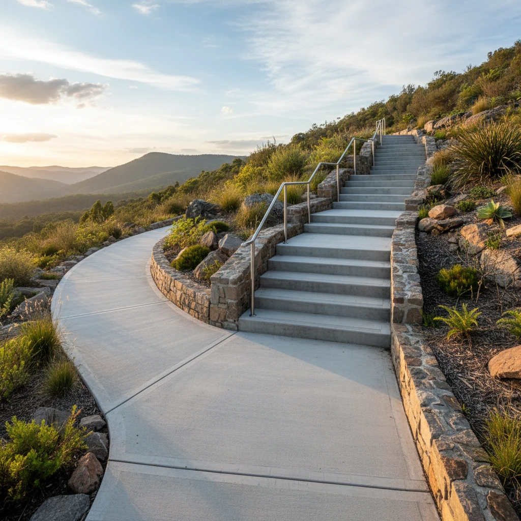 Professional illustration for article about Footpaths and Concrete Stairs Built to Last