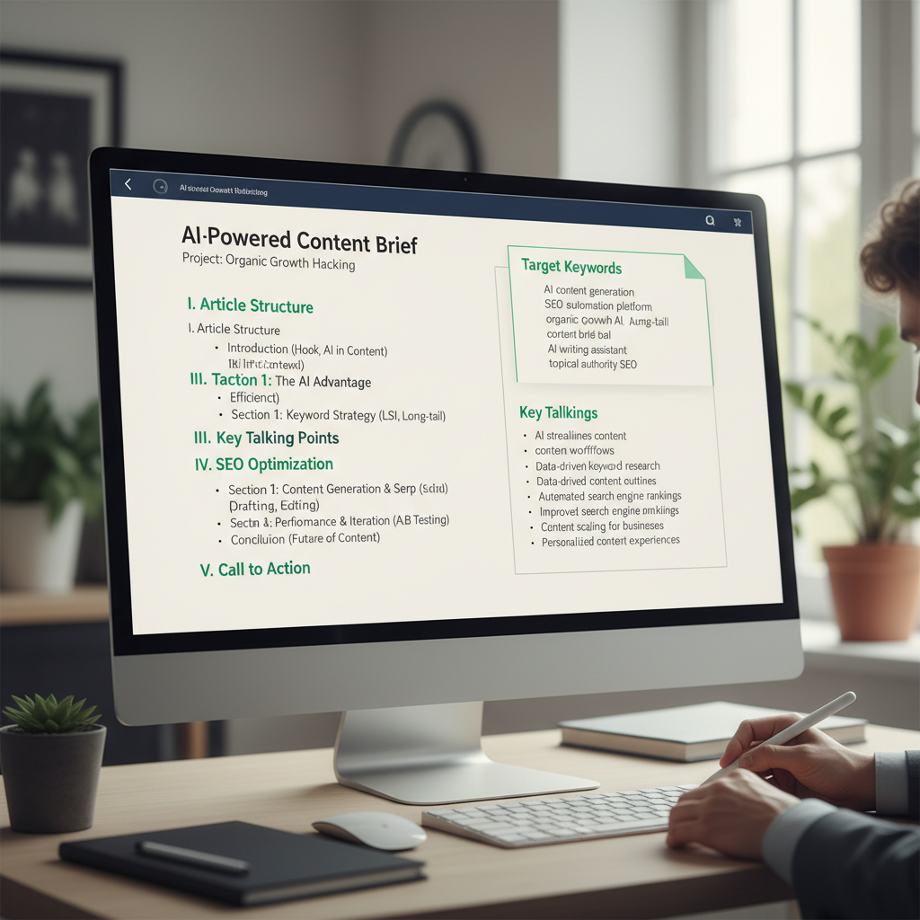 Example of a detailed content brief outlining the structure, keywords, and key talking points