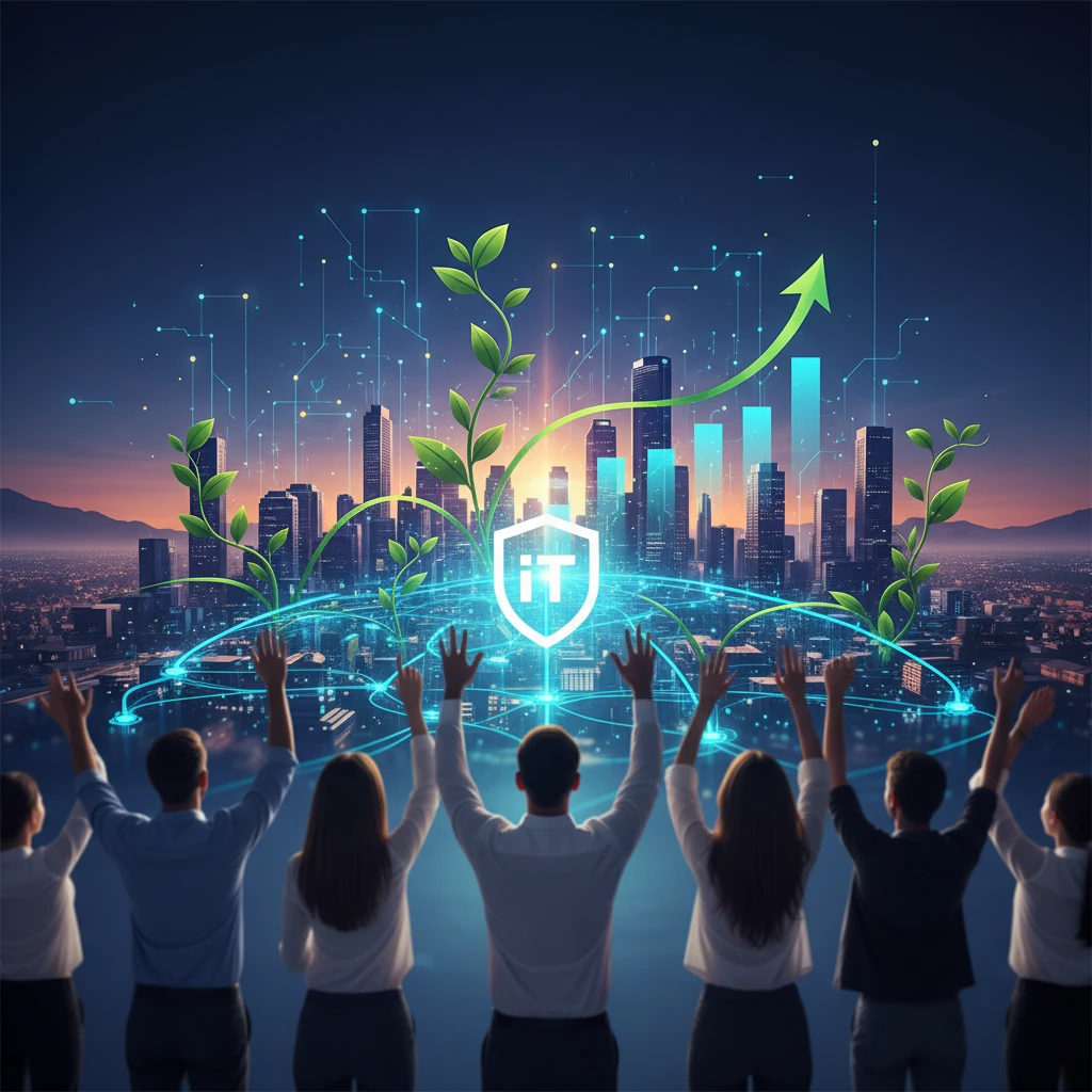 Professional illustration for article about Managed IT Services: Unlock Business Growth in Western Sydney