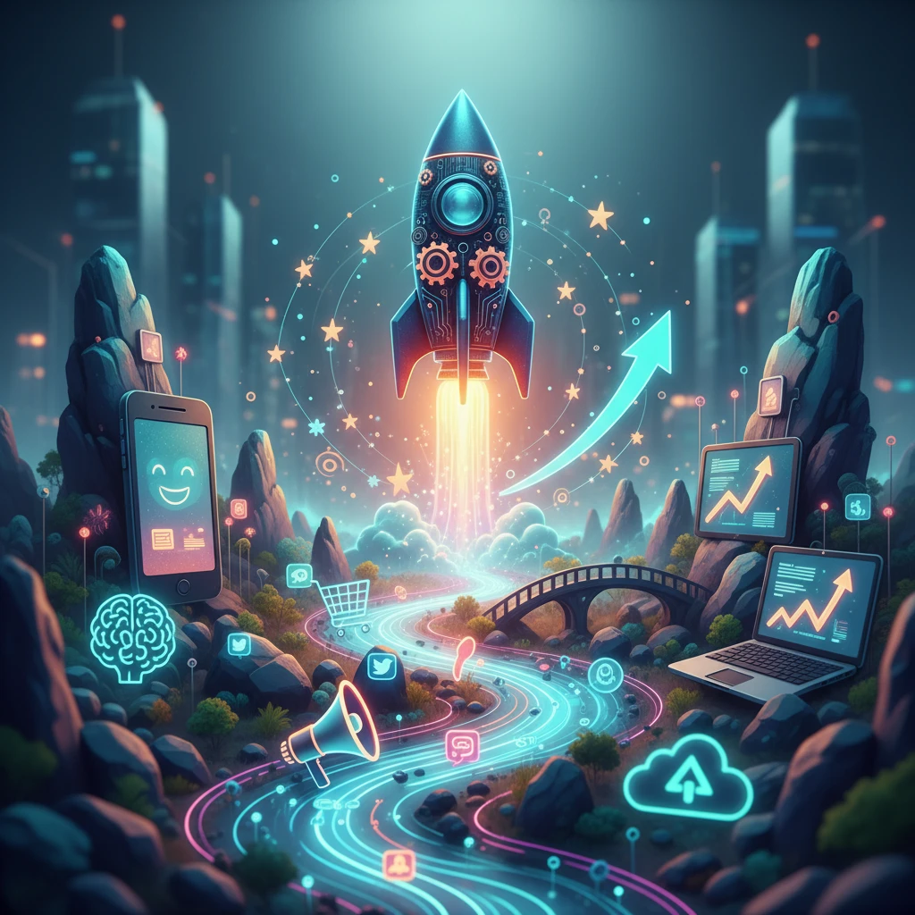 Professional illustration for article about Startup Growth: Untraditional Channel Strategies