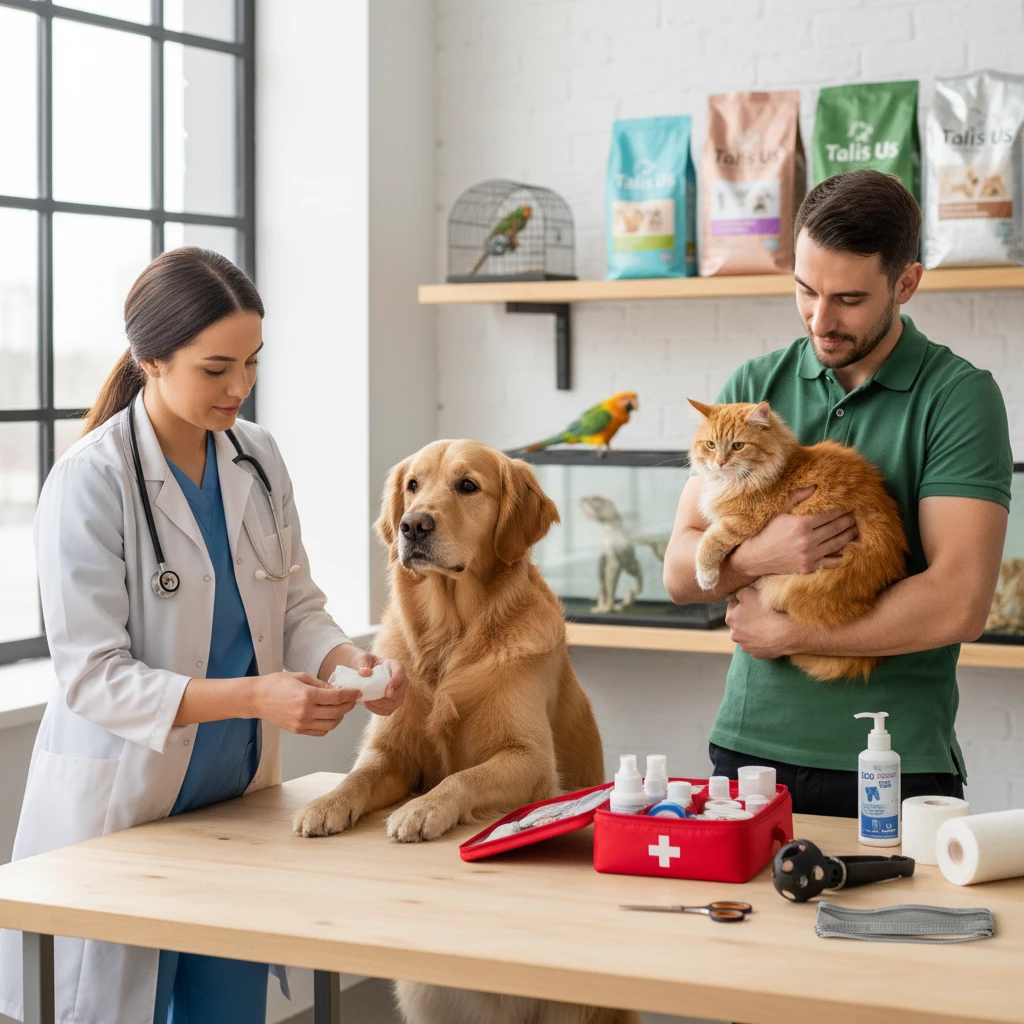 Professional illustration for article about The Ultimate Guide to Pet First Aid Training