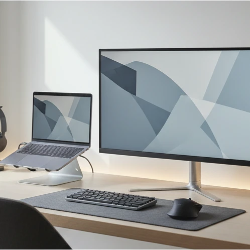 Professional illustration for article about Setup Birou Minimalist: Ghid Pas-cu-Pas