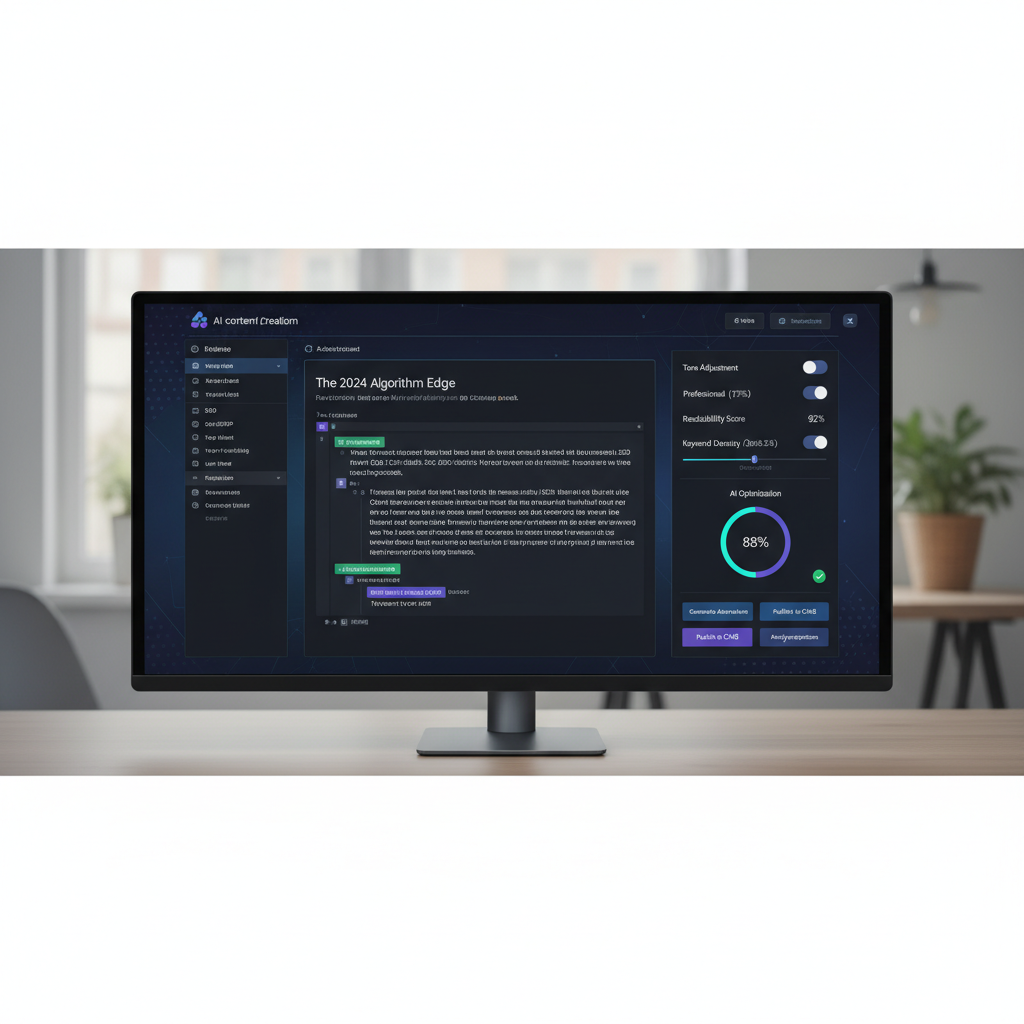Example of AI-powered content creation tool interface showing text generation and optimization options
