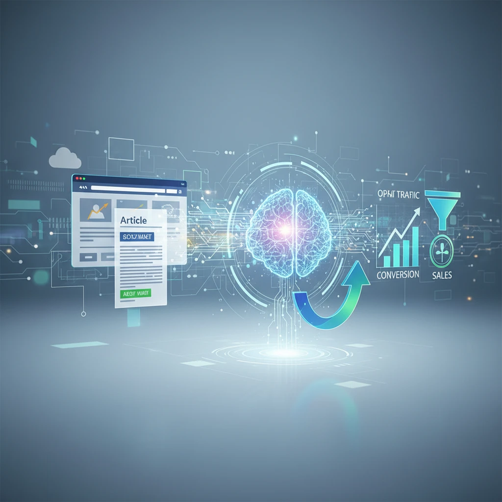 Professional illustration for article about AI Content: Website Conversion Boost Blueprint