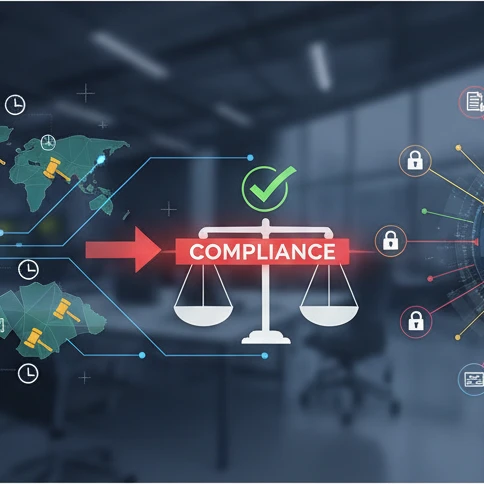 Professional illustration for article about EOR vs. Global PEO: A Compliance Deep Dive