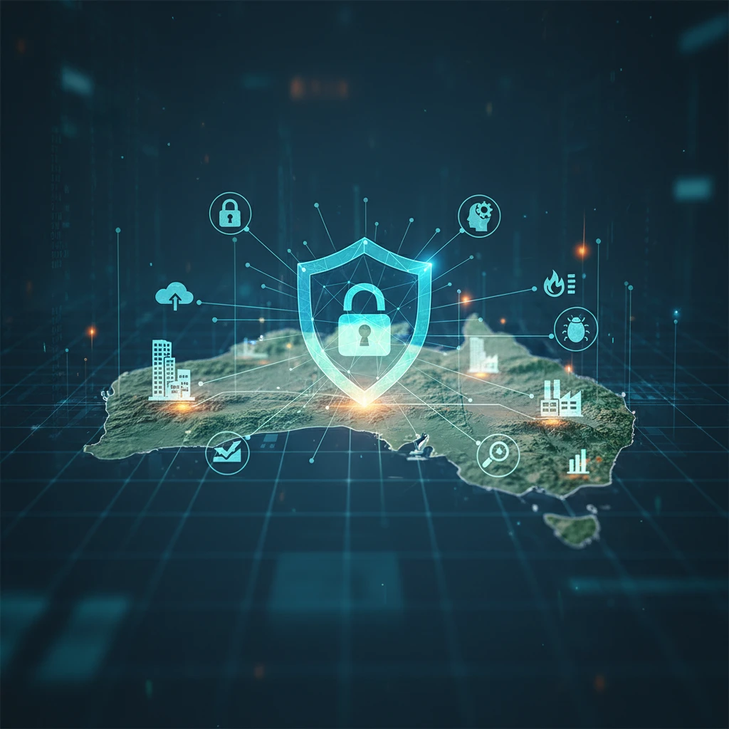 Professional illustration for article about Cybersecurity Essentials for Australian SMBs