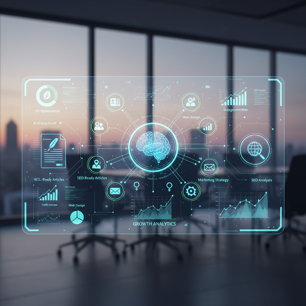 Professional illustration for article about AI-Powered Content: Boost UX & Conversions