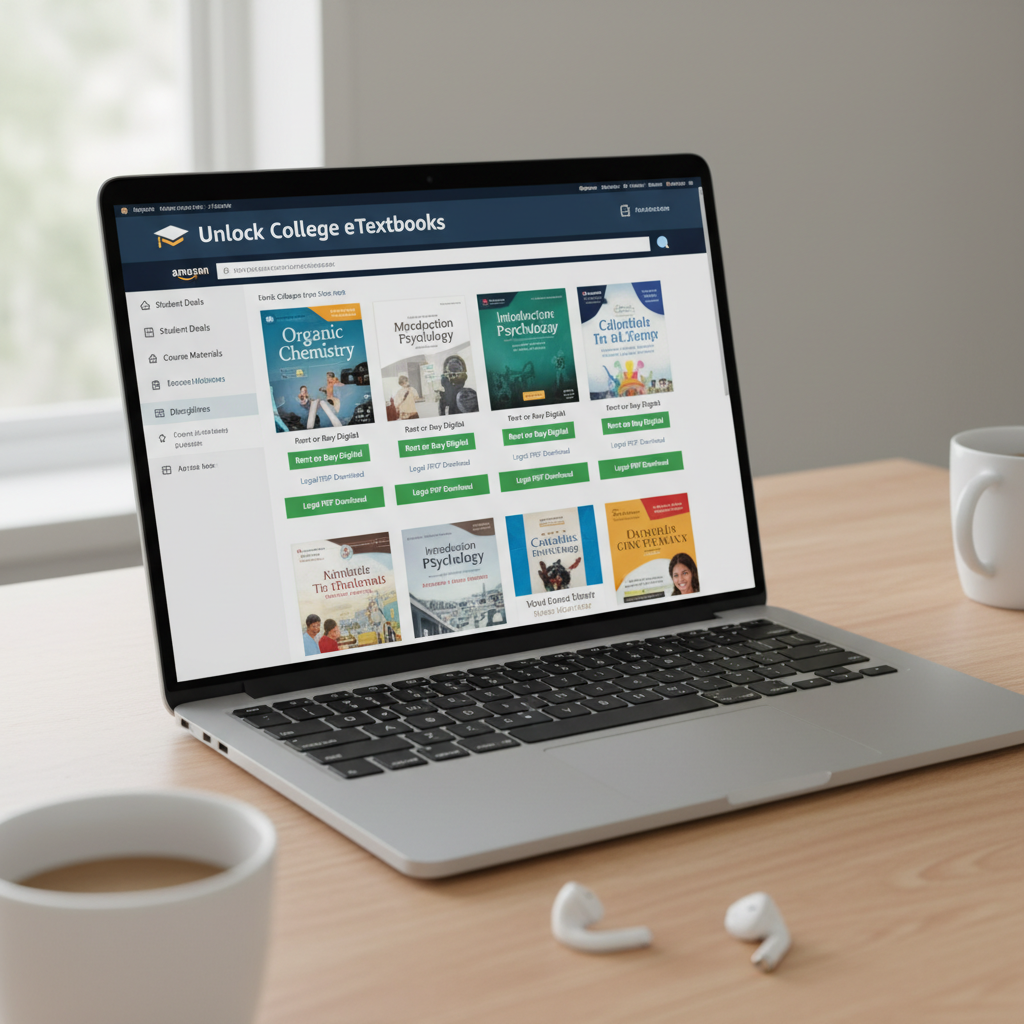 Amazon Kindle eTextbook store on a laptop screen