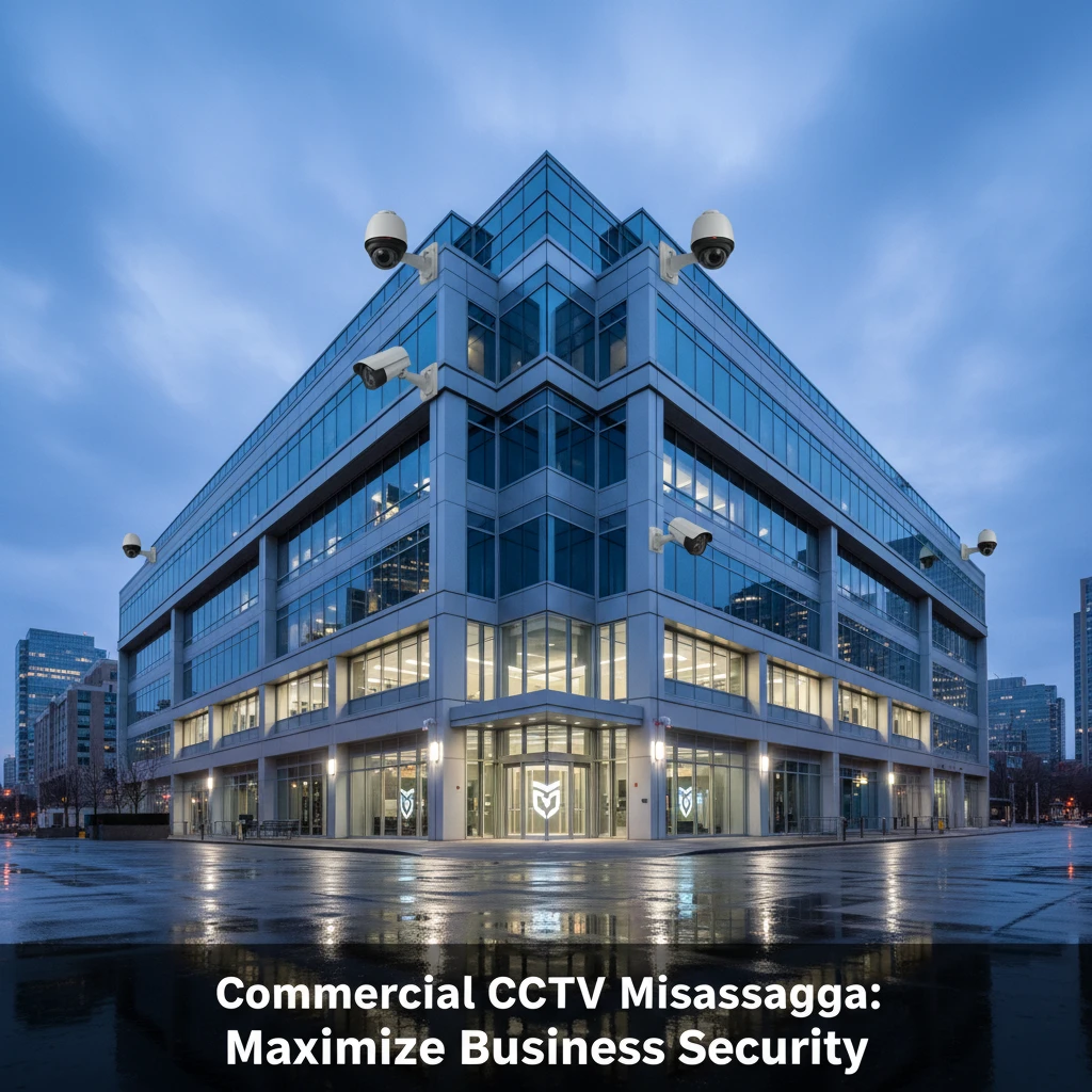 Professional illustration for article about Commercial CCTV Mississauga: Maximize Business Security