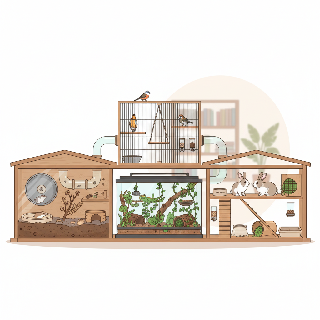 Professional illustration for article about Small Pet Paradise: Creating The Perfect Habitat