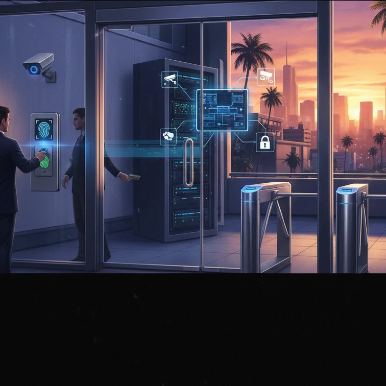 Professional illustration for article about Access Control Systems: Streamline GTA Business Security