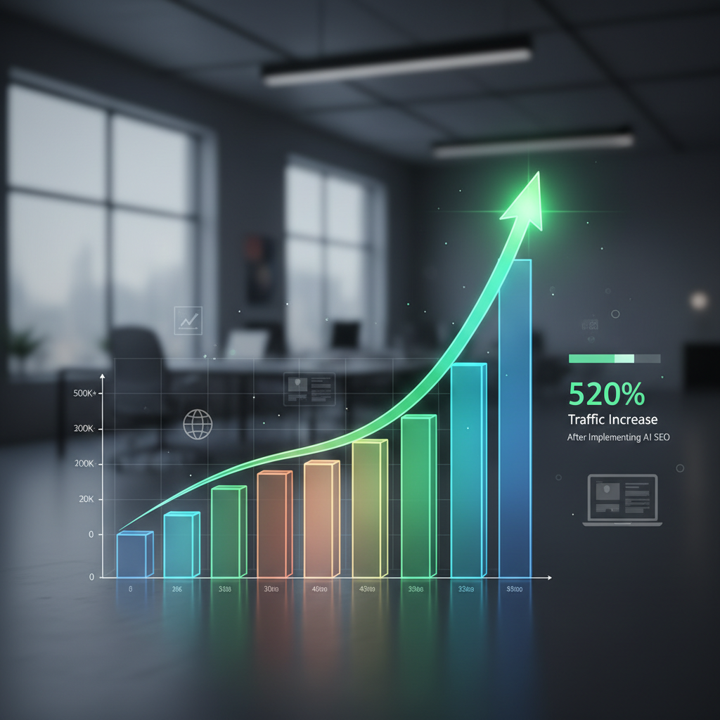 Graph showing significant increase in website traffic after using AI content platform