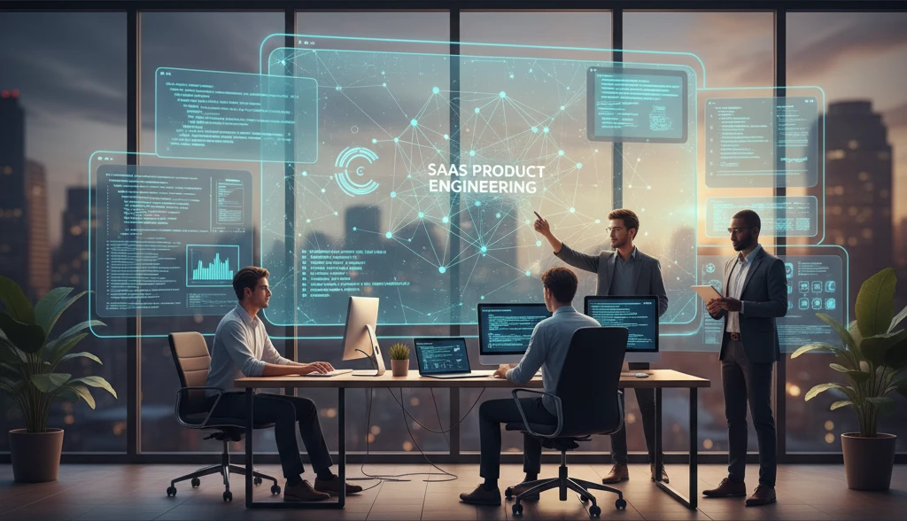 Professional illustration for article about SaaS Development: Colsents Custom Product Engineering