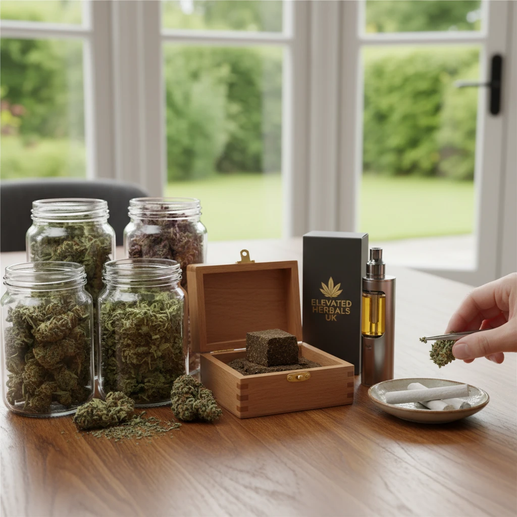 Professional illustration for article about Buy Weed UK: A Beginners Guide to Elevated Herbals