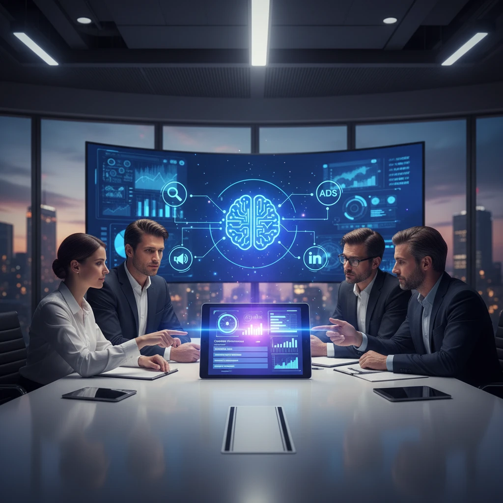 Professional illustration for article about AI Marketing Strategy: A Practical Guide for Business Owners