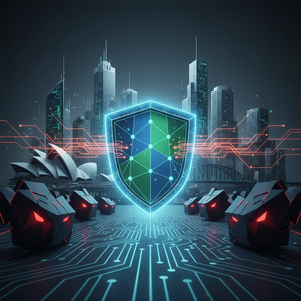 Professional illustration for article about Cyber Threats: Keeping Your Western Sydney Business Safe