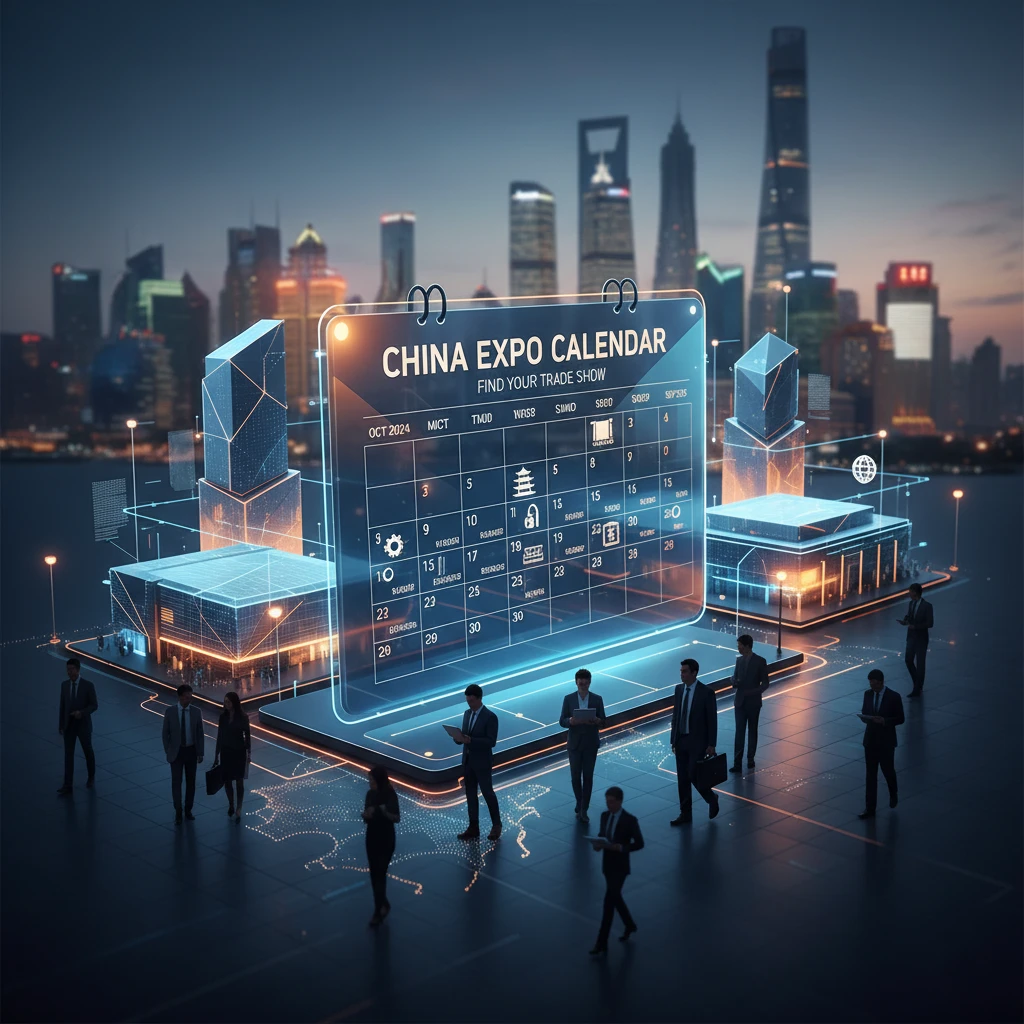 Professional illustration for article about China Expo Calendar: Find Your Trade Show
