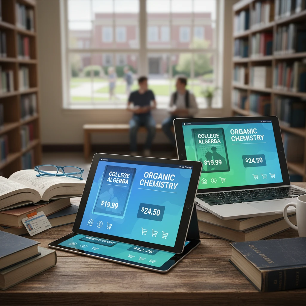 Professional illustration for article about Legally Download College eTextbooks: Top Discount Sources