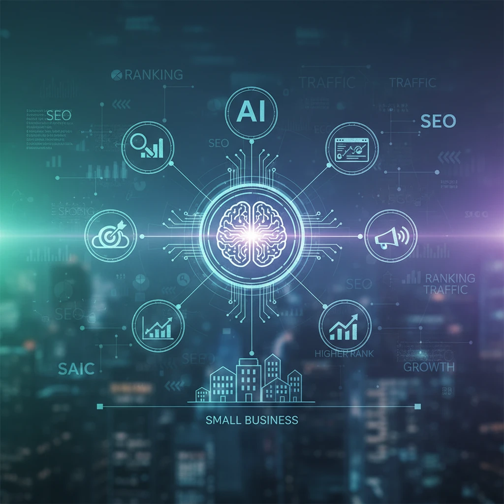 Professional illustration for article about AI-Powered SEO: A Small Business Guide to Rank Higher
