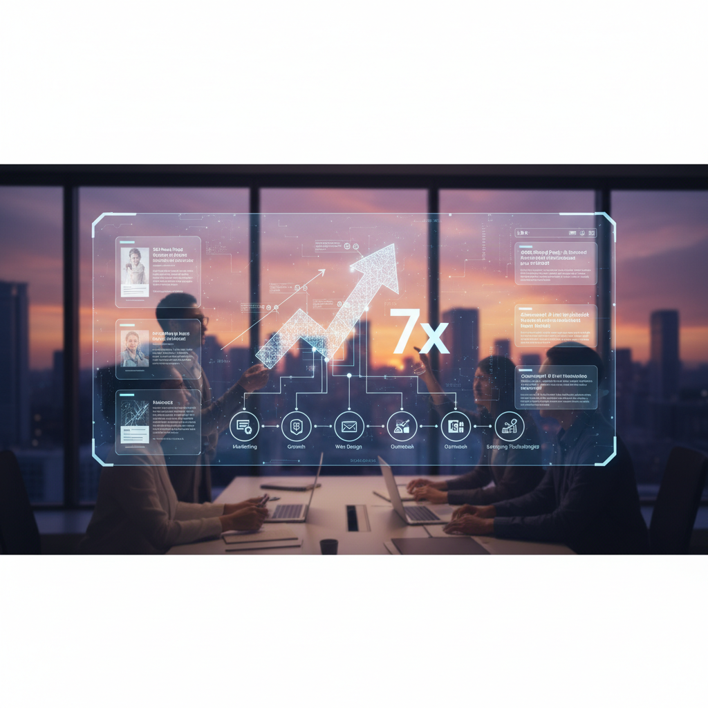 Professional illustration for article about Content Automation: 7x Your Website Traffic with AI
