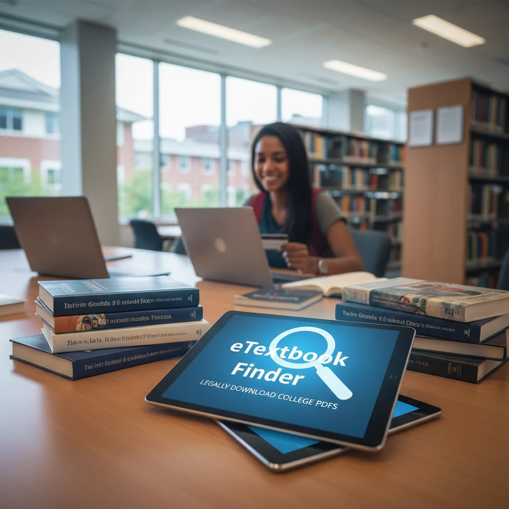 Professional illustration for article about eTextbook Finder: Get Any College PDF Legally