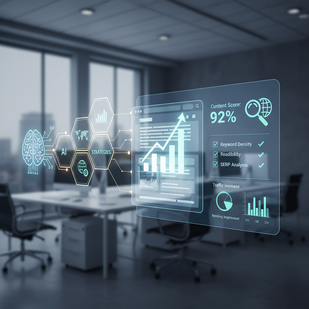 Professional illustration for article about SEO Content Optimization: Actionable AI Strategies