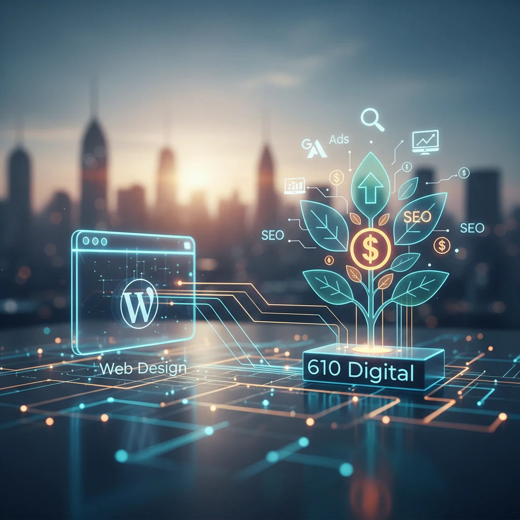 Professional illustration for article about Beyond Web Design: A 610 Digital Growth Partnership