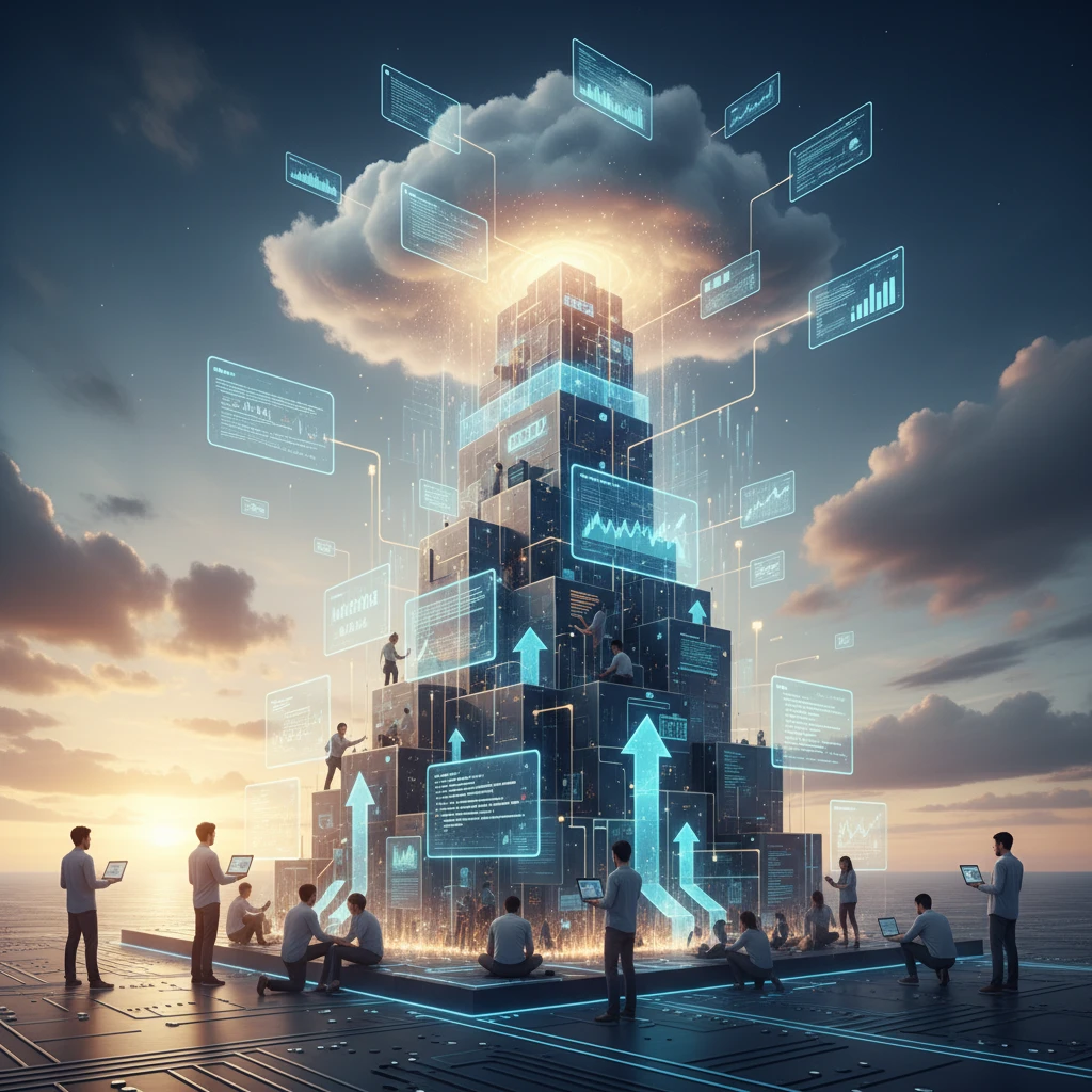 Professional illustration for article about Scale Your Startup: Custom Software Development Guide